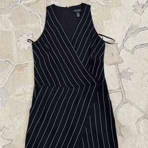 White House Black Market Black and White Striped Romper
